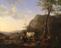 KS 017
<br/>
Landschap met herders en vee
<br/>
<em>Sande Bakhuyzen, Hendrikus van de (1795-1860)</em>
